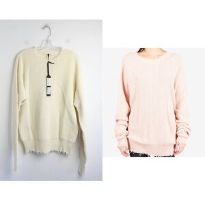 BEN TAVERNITI UNRAVEL PROJECT Unisex NWT Sweater Distressed XXS Oversized Waffle